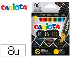 Lapices de cera carioca metallic triangular caja de 8 colores surtidos