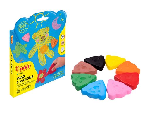 Lapices de cera jovi my first crayon forma de oso caja de 8 unidades colores surtidos