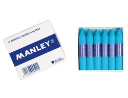 Lapices de Cera Manley Unicolor Celeste Claro Caja de 12 N.41
