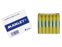 Lapices de Cera Manley Unicolor Ocre Madera Caja de 12 N.64