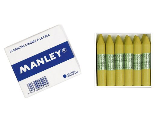 Lapices de Cera Manley Unicolor Ocre Madera Caja de 12 N.64