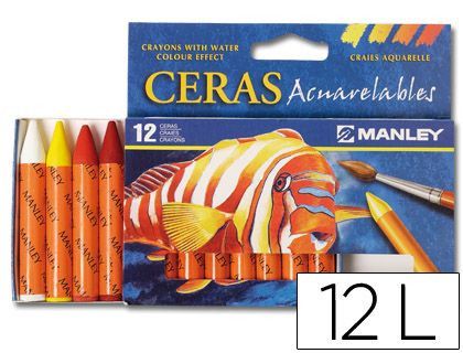 Lapices de Cera Masats Acuarelable Caja de 12 Unidades Colores Surtidos