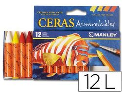 Lapices de Cera Masats Acuarelable Caja de 12 Unidades Colores Surtidos
