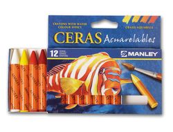 Lapices de Cera Masats Acuarelable Caja de 12 Unidades Colores Surtidos