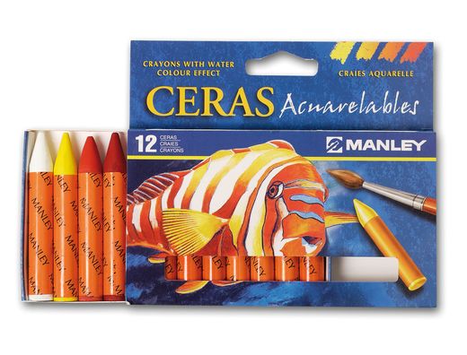 Lapices de Cera Masats Acuarelable Caja de 12 Unidades Colores Surtidos