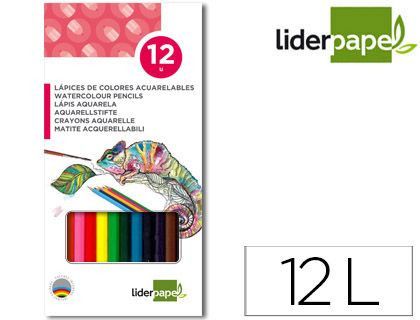 Lapices de Colores Acuarelables Liderpapel Caja de 12 Colores