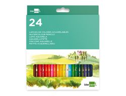 Lapices de colores acuarelables liderpapel caja de 24 colores surtidos