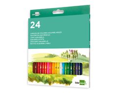 Lapices de colores acuarelables liderpapel caja de 24 colores surtidos