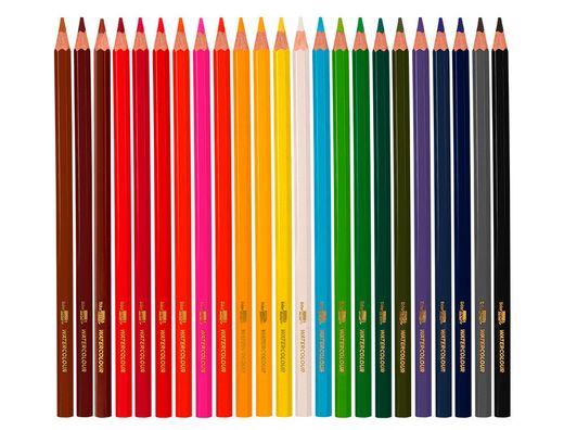 Lapices de colores acuarelables liderpapel caja de 24 colores surtidos