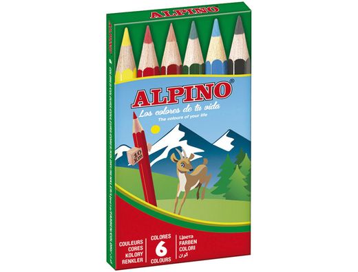 Lapices de Colores Alpino 651 C/De 6 Colores Cortos