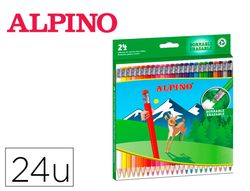 Lapices de colores alpino borrable caja de 24 unidades colores surtidos