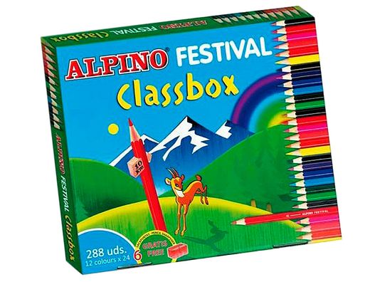 Lapices de Colores Alpino Festival Classbox Caja de 288 Unidades 12 Colores Surtidos