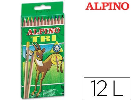 Lapices de Colores Alpino Tri Estuche de 12 Colores Surtidos