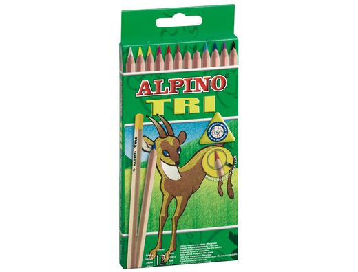 Lapices de Colores Alpino Tri Estuche de 12 Colores Surtidos