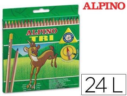 Lapices de Colores Alpino Tri Estuche de 24 Colores Surtidos
