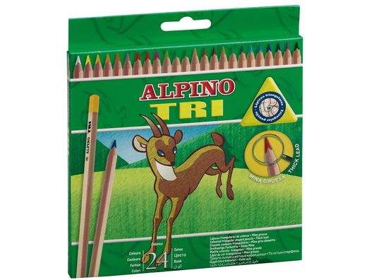 Lapices de Colores Alpino Tri Estuche de 24 Colores Surtidos