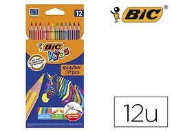 Lapices de colores bic evolution stripes caja de 12 colores surtidos