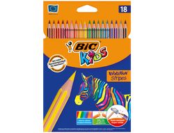 Lapices de colores bic evolution stripes caja de 18 colores surtidos