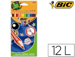Lapices de Colores Bic Kid Evolution Estuche de 12 Colores Surtidos Mina Ultra Resistente