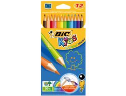 Lapices de Colores Bic Kid Evolution Estuche de 12 Colores Surtidos Mina Ultra Resistente
