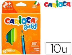 Lapices de colores carioca baby 2 años caja de 10 colores surtidos