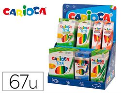 Lapices de colores carioca expositor de sobremesa con 67 unidades surtidas