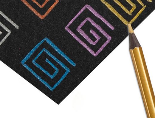 Lapices de colores carioca metallic hexagonal mina 3,3 mm caja de 12 colores surtidos