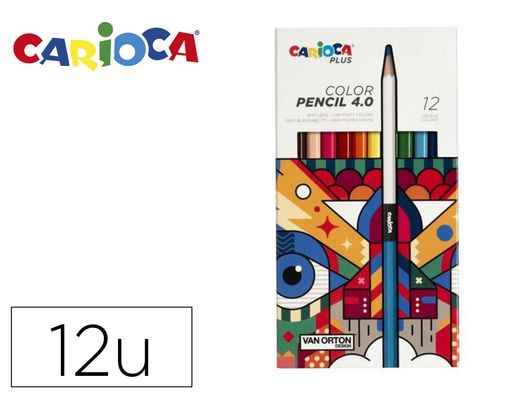 Lapices de colores carioca plus 4.0 caja de 12 unidades colores surtidos