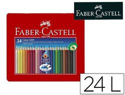 Lapices de Colores Faber Castell Acuarelable Colour Grip Triangular Caja Metalica de 24 Colores Surtidos