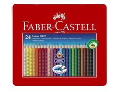 Lapices de Colores Faber Castell Acuarelable Colour Grip Triangular Caja Metalica de 24 Colores Surtidos