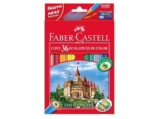 Lapices de Colores Faber-Castell C/36 Colores Hexagonal Madera Reforestada