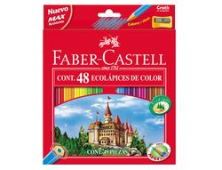 Lapices de Colores Faber-Castell C/48 Colores Hexagonal Madera Reforestada