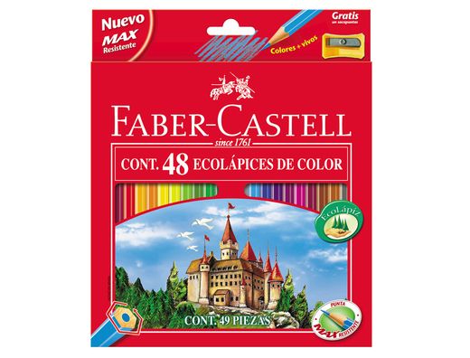 Lapices de Colores Faber-Castell C/48 Colores Hexagonal Madera Reforestada