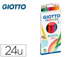 Lapices de colores giotto colors 3.0 mina 3 mm caja de 24 colores surtidos