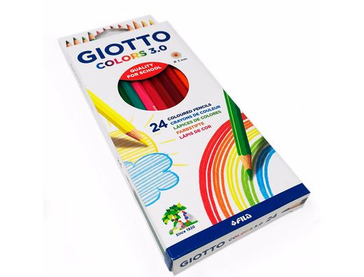 Lapices de colores giotto colors 3.0 mina 3 mm caja de 24 colores surtidos