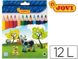 Lapices de Colores Jovi Maxi Triangulares Estuche de 12 Colores Surtidos