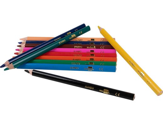 Lapices de Colores Liderpapel C/ de 12 Colores Jumbo con Sacapuntas