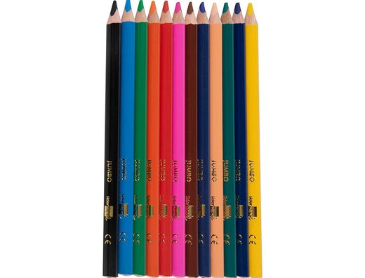Lapices de Colores Liderpapel C/ de 12 Colores Jumbo con Sacapuntas