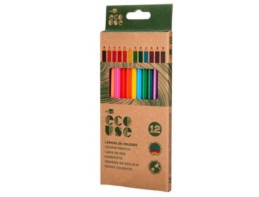 Lapices de colores liderpapel ecouse caja de 12 colores surtidos con certificado fsc