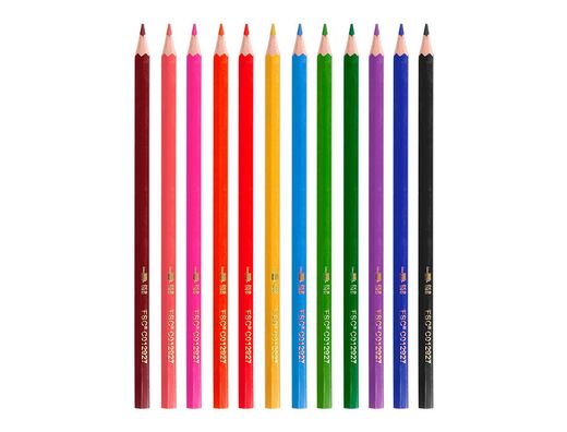 Lapices de colores liderpapel ecouse caja de 12 colores surtidos con certificado fsc