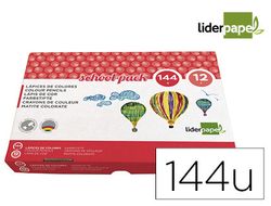 Lapices de colores liderpapel school pack de 144 unidades 12 colores x 12 unidades