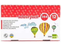 Lapices de colores liderpapel school pack de 144 unidades 12 colores x 12 unidades