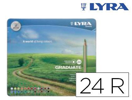 Lapices de colores lyra graduate caja metalica de 24 colores surtidos