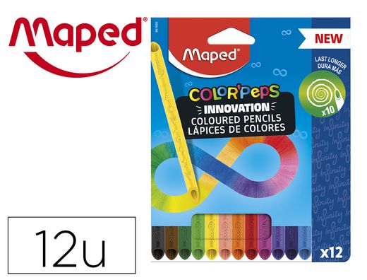 Lapices de colores maped color peps infinity caja de 12 colores surtidos