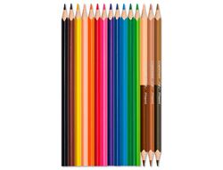 Lapices de colores maped color peps world caja de 12 colores surtidos + 3 duo tonos de piel