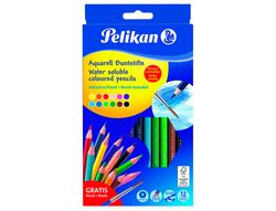 Lapices de colores pelikan triangulares acuarelable 12 colores mina 3mm caja de carton