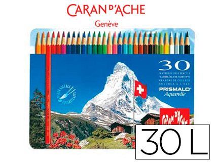 Lapices de Colores Prismalo Acuarelables Caja Metalica de 30 Colores Surtidos