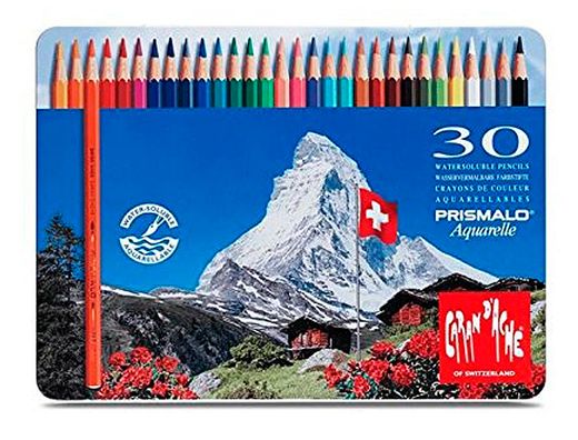 Lapices de Colores Prismalo Acuarelables Caja Metalica de 30 Colores Surtidos