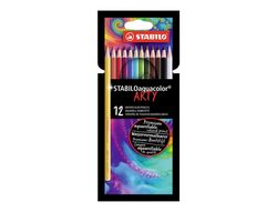 Lapices de colores stabilo aquacolor arty line acuarelables estuche de carton de 12 unidades colores