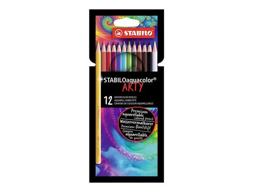 Lapices de colores stabilo aquacolor arty line acuarelables estuche de carton de 12 unidades colores